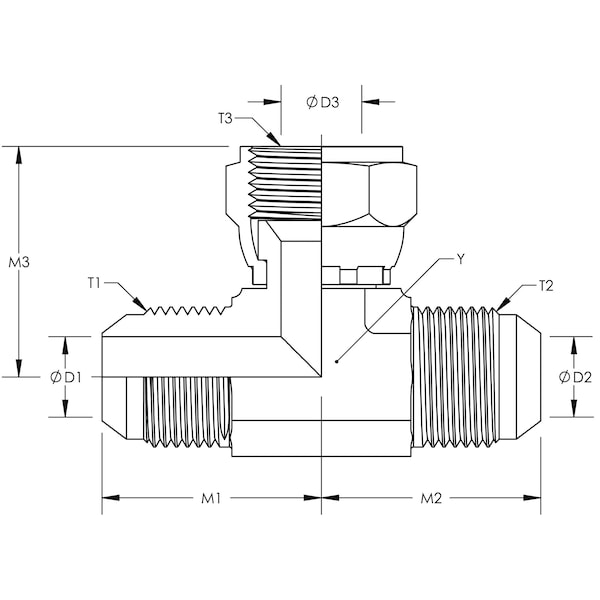 JIC Swivel Branch Tee Stainless Steel